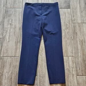 Theory Pants Womens Size 4 Navy Blue Crop Slacks Career Workwear Business Casual
